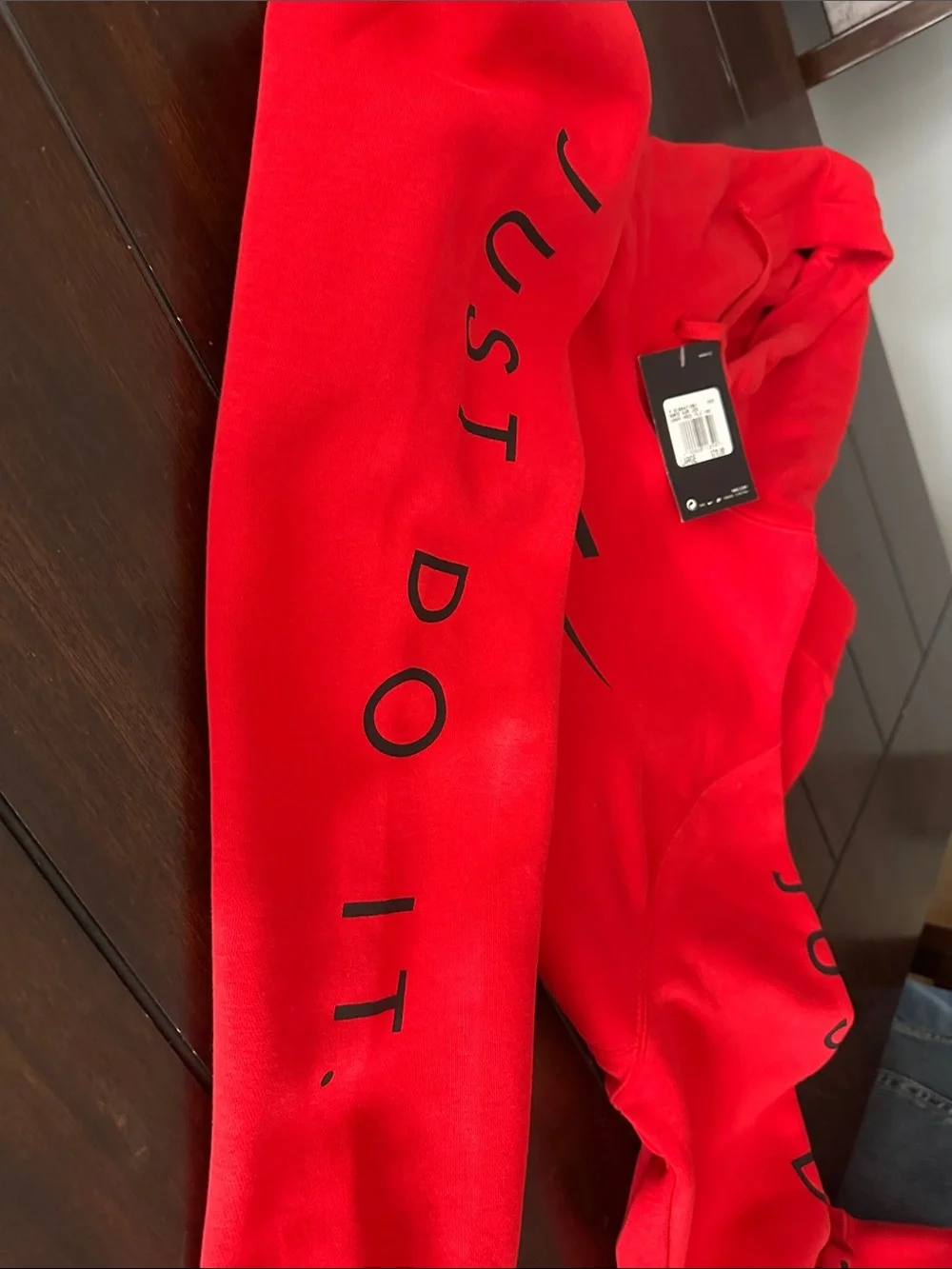 Nike Kids Red Hoodie with Black Air Logo